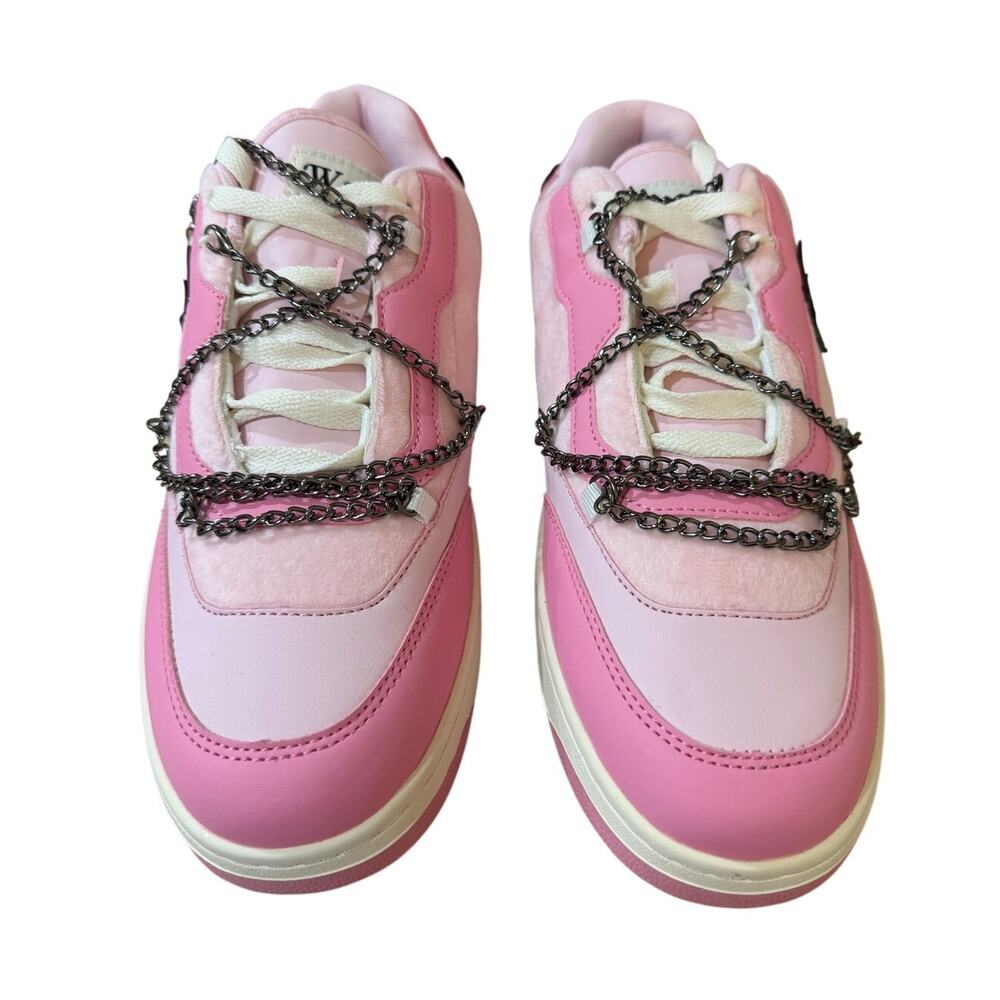 NEW Watson Men's Elite Court Classic Sneakers Crushed Velvet Pink/White Size 10